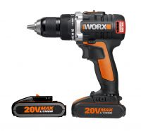 Дрель-шуруповерт аккумуляторная 20В, бесщеточная, 2Ач x2, кейс WORX BL WX175