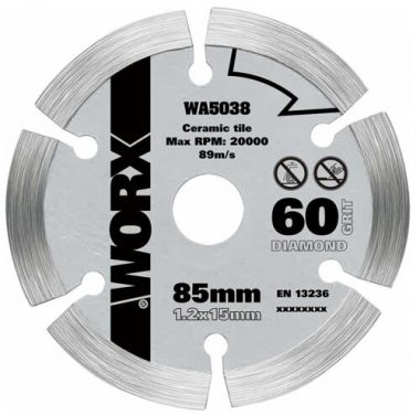 Пильный диск алмазный 85х1,2х15 мм WORX WA5038 ― WORX