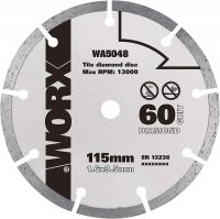 Пильный диск алмазный 115х1,6х9,5 мм WORX WA5048