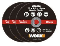 Отрезной диск по металлу 76х1,2х10 мм (3шт.) WORX WA6076.3